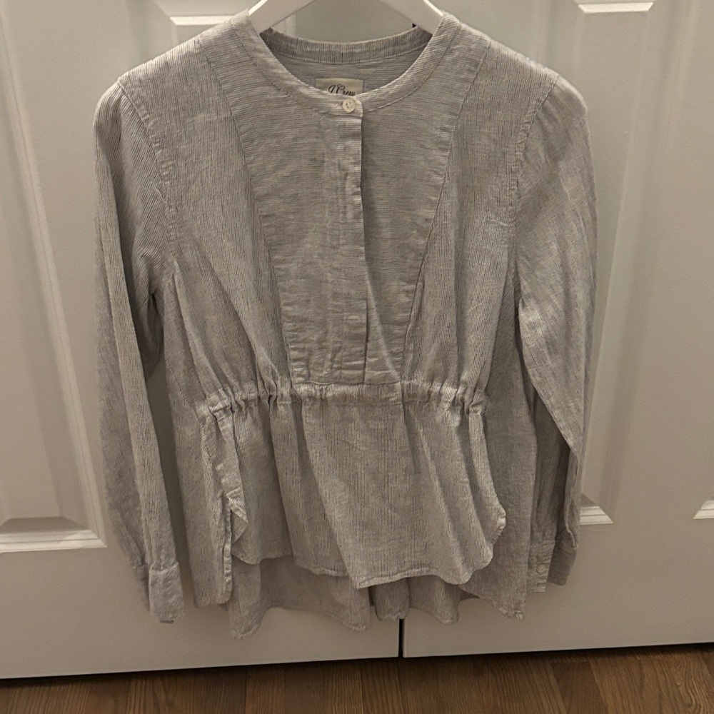 J. Crew Light Gray Peplum Blouse